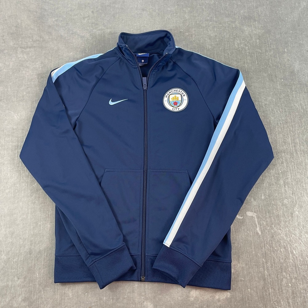 Manchester City Nike Kids S Navy Blue Track Jacket Full Zip Soccer Warm Up